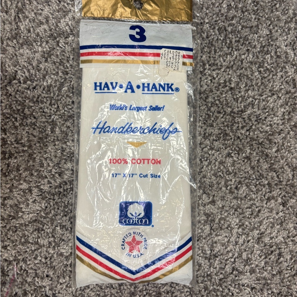 Hav A Hank vintage set of three handkerchiefs, new in the packaging